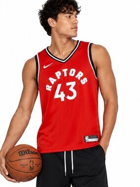 Nike Raptors Siakam 43 Jersey Red NBA Basketball Streetwear Large
